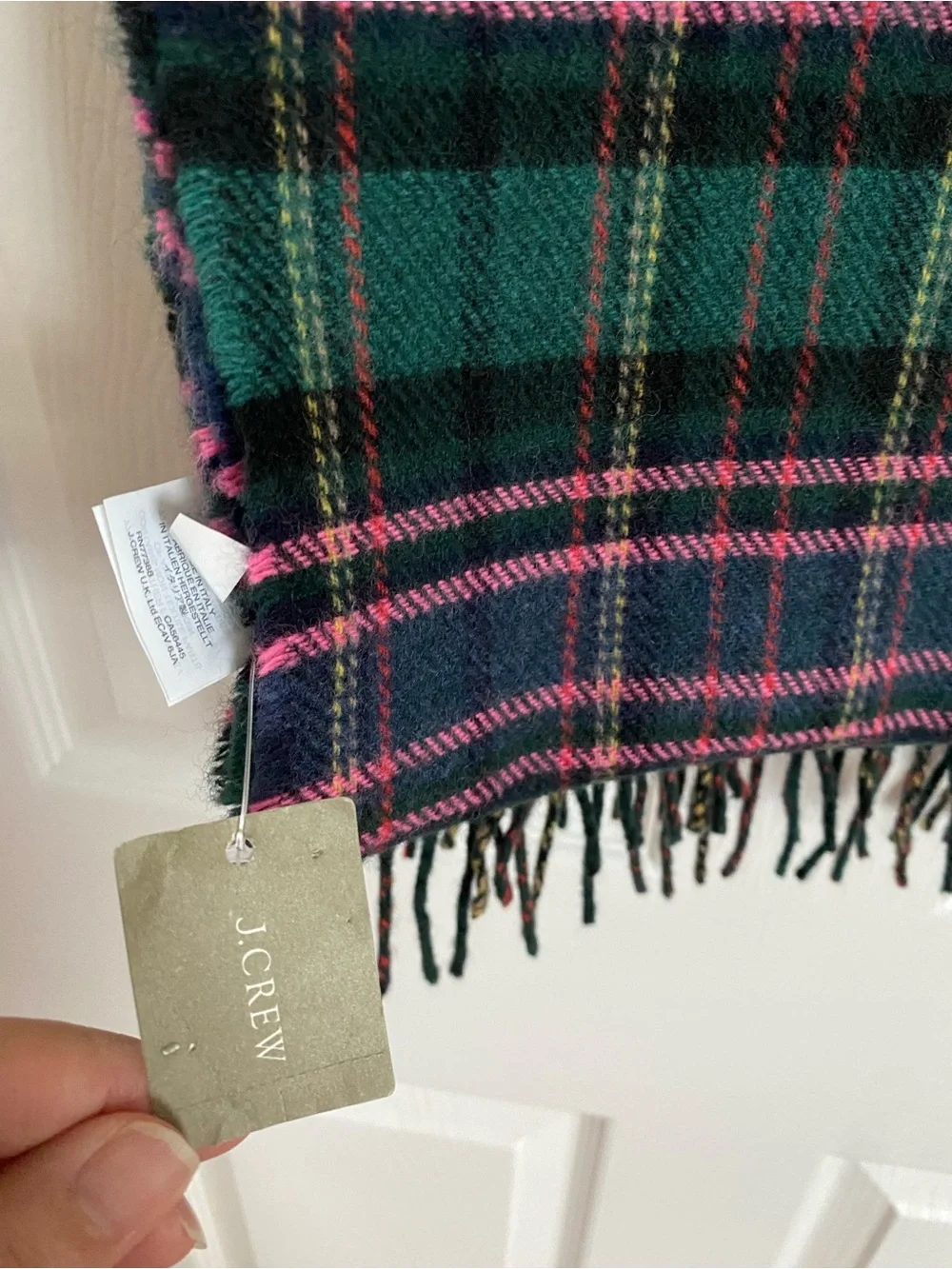 NWT J.Crew Italian Wool Plaid Scarf-Made in Italy